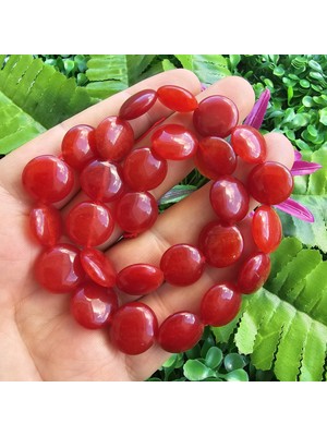 Karnelyan Akik Tablet Kuvars Taşı 15 mm