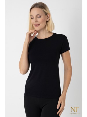 NT Underwear Kadın Bambu Yarım Kol Body – Doğal ve Hafif