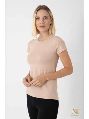 NT Underwear Kadın Bambu Yarım Kol Body – Doğal ve Hafif