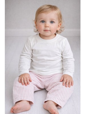 Drop Kids Bebek Pijama Takım Çizgili Pembe Çocuk Pijama Takım