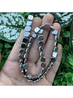 Ezik Kare Gümüş Hematit Taşı 3x8 mm