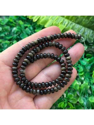 Rondela Gold Obsidyen Taşı 6x4 mm
