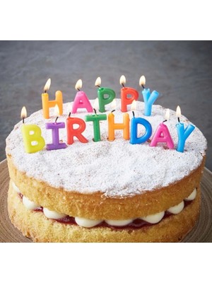 Dinç Store 44 Happy Birthday Yazılabilen Rengarenk Doğum Günü Mumu DINÇSTORE-4522