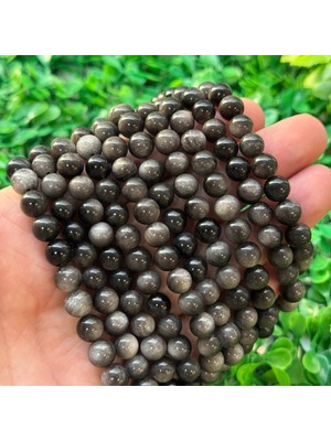 Küre Silver Obsidyen Taşı 8 mm