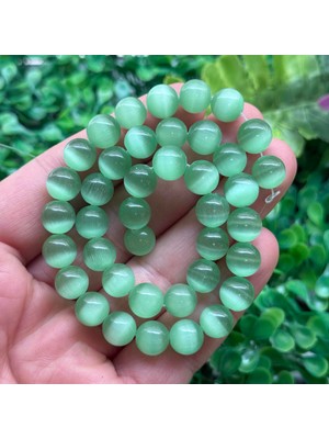 Yeşil Küre Kedi Gözü Taşı 10 mm