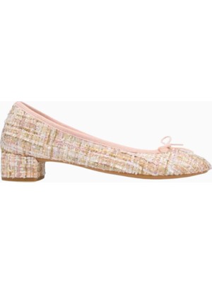 Repetto Camille 30 Ballerina Pumps, Parlak Tweed, Fiyonk Detaylı Tasarım, 30MM Topuk, Fransız Zarafeti