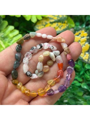 Amorf Amazonit, Ay Taşı, Gül Kuvars, Rutil Kuvars, Yosun Akik, Rodonit, Ametist Çakra Taşları