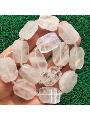 Dikdörtgen Kristal Kuvars Taşı 18X25 mm