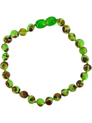 Yetişkin Yeşil Mozaik Kehribar Bileklik
