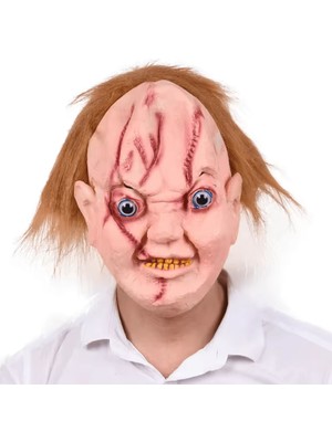 Dinç Store 44 Çaki Maskesi Kahverengi Saçlı Lateks Et Chucky Çaki Maskesi DINÇSTORE-4522