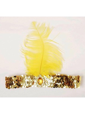 Dinç Store 44 7039LER 8039LER ve 9039LAR Temalı Altın Renk Çarliston Saç Bandı DINÇSTORE-4522