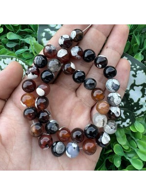 Küre Kızıl Kahve Mix Akik Taşı 10 mm