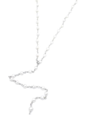 ModaSize Kalp Incili Y Kolye - Gümüş