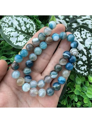 Küre Mavi-Şeffaf Akik Taşı 10 mm