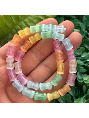 Eğimli Silindir Mix Selenit Taşı 8X13 mm