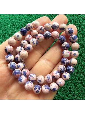 Küre Lila Yağmur Damlası Kuvars Taşı 8 mm