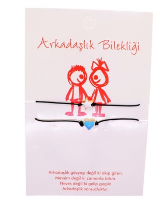 Tuncel Store Altın Renk Yıldız Kalp Arkadaş Şans Bilekliği - 2688