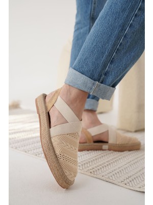 Roof Atelier Rosa Bej Triko Espadril Ayakkabı Ayakkabı