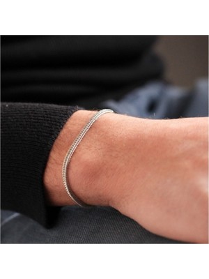 Tuncel Store Tilki Kuyruğu Gümüş Renk Alaşım Erkek Bileklik Künye