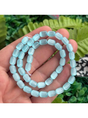 Silindir Turkuaz Selenit Taşı 6x9 mm