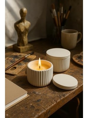 Modern Çizgili Kapaklı Organizer – 4 Parça Set (10,5 × 6,5 Cm)