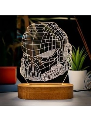 Maske Tasarımlı 3 Boyutlu Optik Illüzyon Gece Lambası Masa Lambası