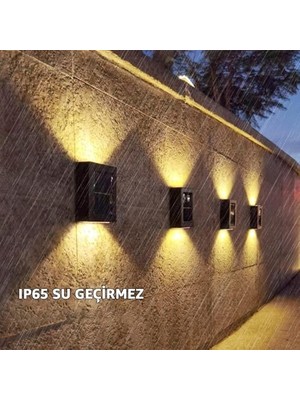 Tekli Solar Bahçe Aydınlatması Güneş Enerjili Bahçe Aydınlatması Duvar Lambası Çift Taraflı Aplik Işık LED Işık