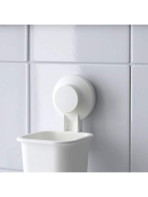 Vantuzlu Diş Fırçası Tutucu, Beyaz, Delme Yok, Vidalama Gerektirmez, Kolay Montaj. .