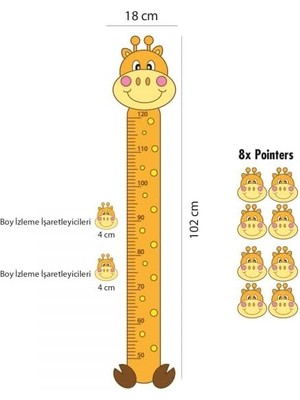 Desenli Boy Ölçer - Bebek ve Çocuk Odası Boy Cetveli