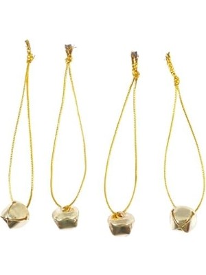 Bebek Yılbaşı Ağaç Süs Hobi Zilli Çok Amaçlı Etkinlik Doğum Günü Zil Dekoratif Ipli Süs 4 Adet