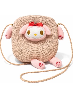 Selvira Kız Çocuk Hasır Omuz Çantası – Sevimli Figürlü, Askılı Mini Çanta, Günlük Kullanım, Hafif ve Dayanıklı