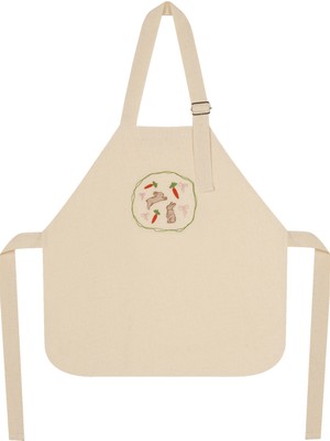 %100 Pamuk Hambez Çocuk Mutfak ve Etkinlik Önlüğü - 2-4 Yaş - Nakışlı Çift Kat