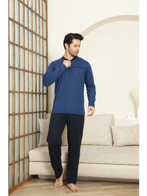 Enisena Erkek %100 Pamuklu Pijama Takımı-Robalı ve 3 DÜĞMELI-12489