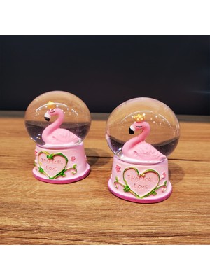 Evimdeyokyok Mini Işıklı Flamingo Kar Küresi 1 Adet