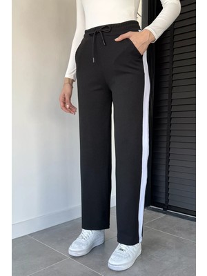 Gülseli Kadın Yüksek Bel Yan Şeritli Bel Lastikli Palazzo Eşofman Altı P-00019375