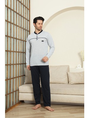 Enisena Erkek %100 Pamuklu Pijama Takımı-Robalı ve 3 DÜĞMELI-12489