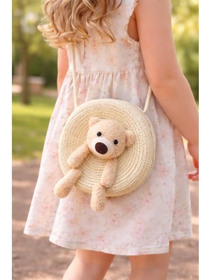 Selvira Kız Çocuk Hasır Omuz Çantası – Sevimli Figürlü, Askılı Mini Çanta, Günlük Kullanım, Hafif ve Dayanıklı