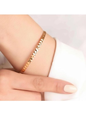 Kuyumcu Nurettin 9 gr Elmas Desenli Çöp Bilezik Işçiliksiz Yatırımlık 22 Ayar