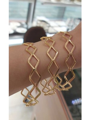 Cemal Demircioğlu İkili Zikzak 22 Ayar Yatırımlık Kibrit Çöpü 20 Gr Altın Kadın Bilezik