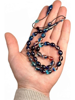 Tesbihkenti Usta Işçilik Sistem Püsküllü Ateş Kehribar Tesbih