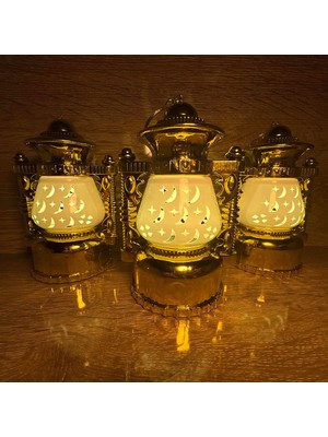 Evimdeyokyok Ramazan Kandili Seti 12 Li Adet - 16 cm Dekoratif LED Aydınlatma