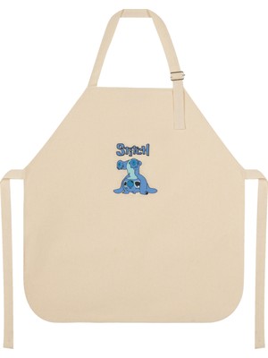 %100 Pamuk Hambez Çocuk Mutfak ve Etkinlik Önlüğü - 6-8 Yaş - Nakışlı Çift Kat