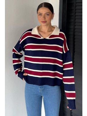 Gülseli Kadın Çizgili Triko Kazak P-00019020