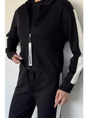 Gülseli Kadın Kapüşonlu Fermuarlı Sweat Pantolon Ikili Takım P-00019754