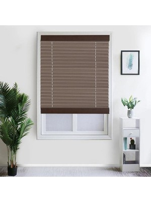 Usta Yapı Home Plise Perde Katlanır Pileli Perde | Kahve Rengi | Ölçüye Özel Üretim |