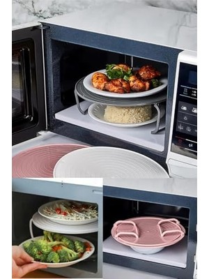 Pratik Katlanabilir Buzdolabı ve Mikrodalga Rafı Ayaklı Dayanıklı Düzenleyici Raf Beyaz