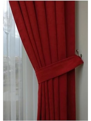 Ev Depo Taç Kırmızı Düz Renk Pileli Fon Perde 1/2 5 Normal (Orta) Pile Tek Kanat TACPTKFONPERDE002, Kırmızı, 100 x 250