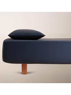 Bedroom Lia Lastikli Carsaf Seti 200X200 (Ek 35 Cm) Lacivert