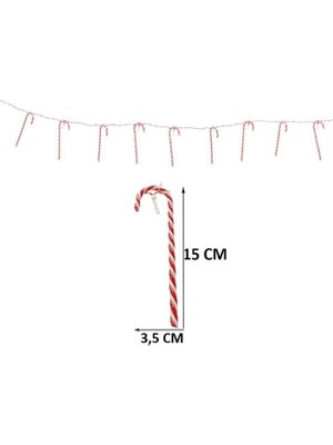 Yılbaşı LED Zincir Işık Baston Şeker 170CM 10 LED AST6008