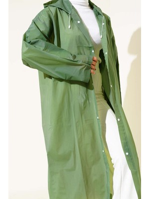 KKDSTOCK Unisex Kapüşonlu Çıtçıtlı Eva Yağmurluk